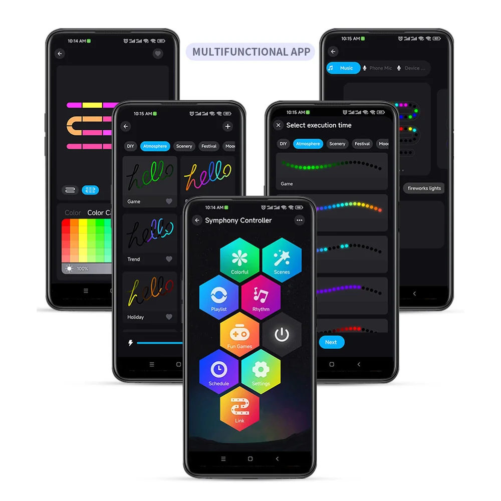 Intelligente RGB-USB-Weihnachtslichterkette: Bluetooth-Fernbedienung, Musiksynchronisierung, wasserdicht, für die Raumdekoration im Innen- und Außenbereich
