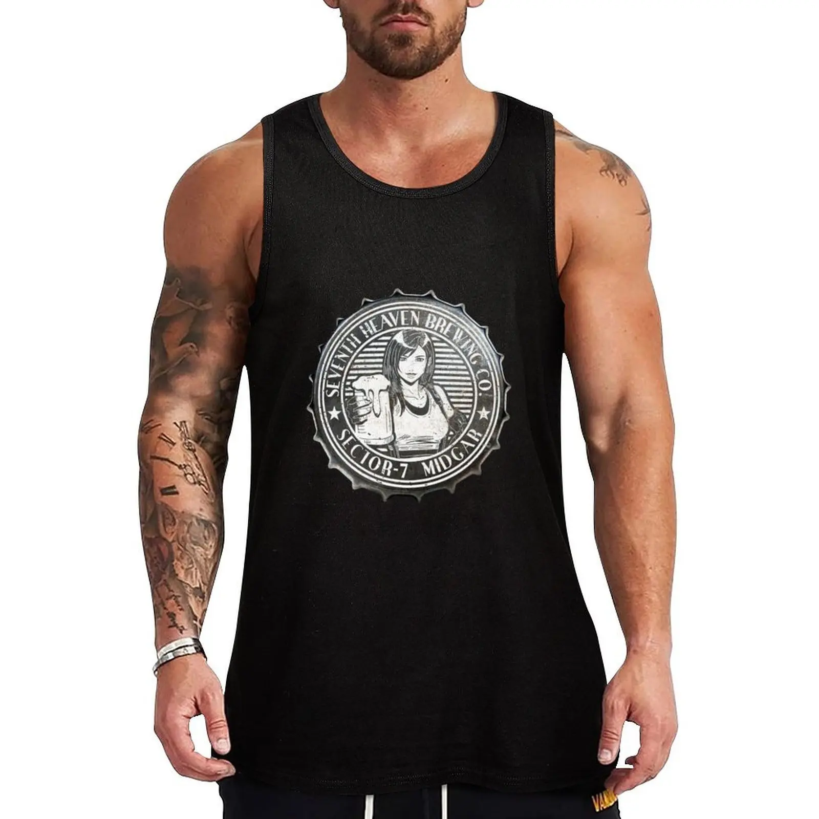 Seventh Heaven Brewing Co. - Bottle Cap Tank Top Retro Print Tank Top Vintage Graphic Sleeveless