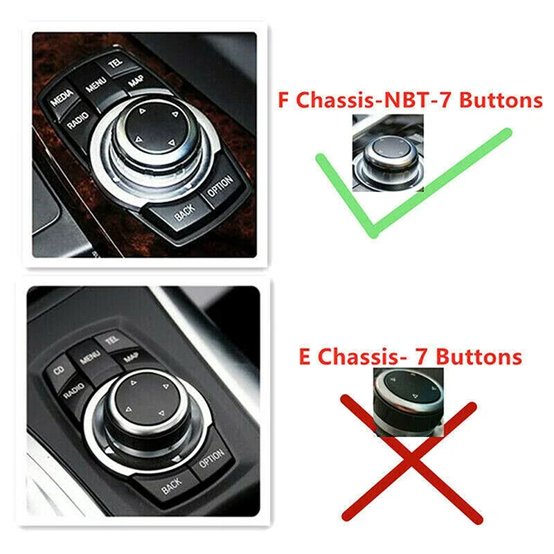 Car Multimedia Button iDrive Knob Cover Trim Decoration Sticker ABS for BMW 1/3/5 Series F10 F20 F30 NBT Controller Only