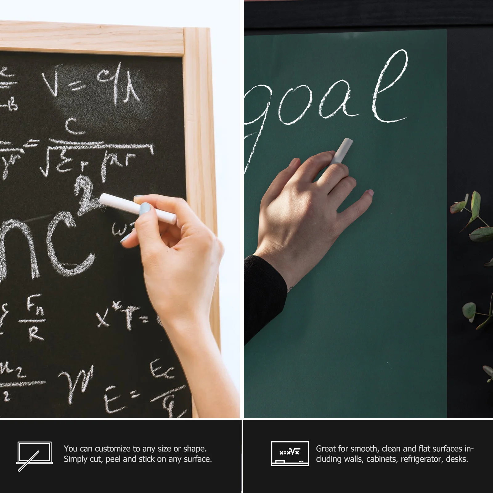 Blackboard Sticker Premium PVC PP Material DIY Cut Peel Stick Blackboard Wall Decal for Home Kitchen Office Message Board