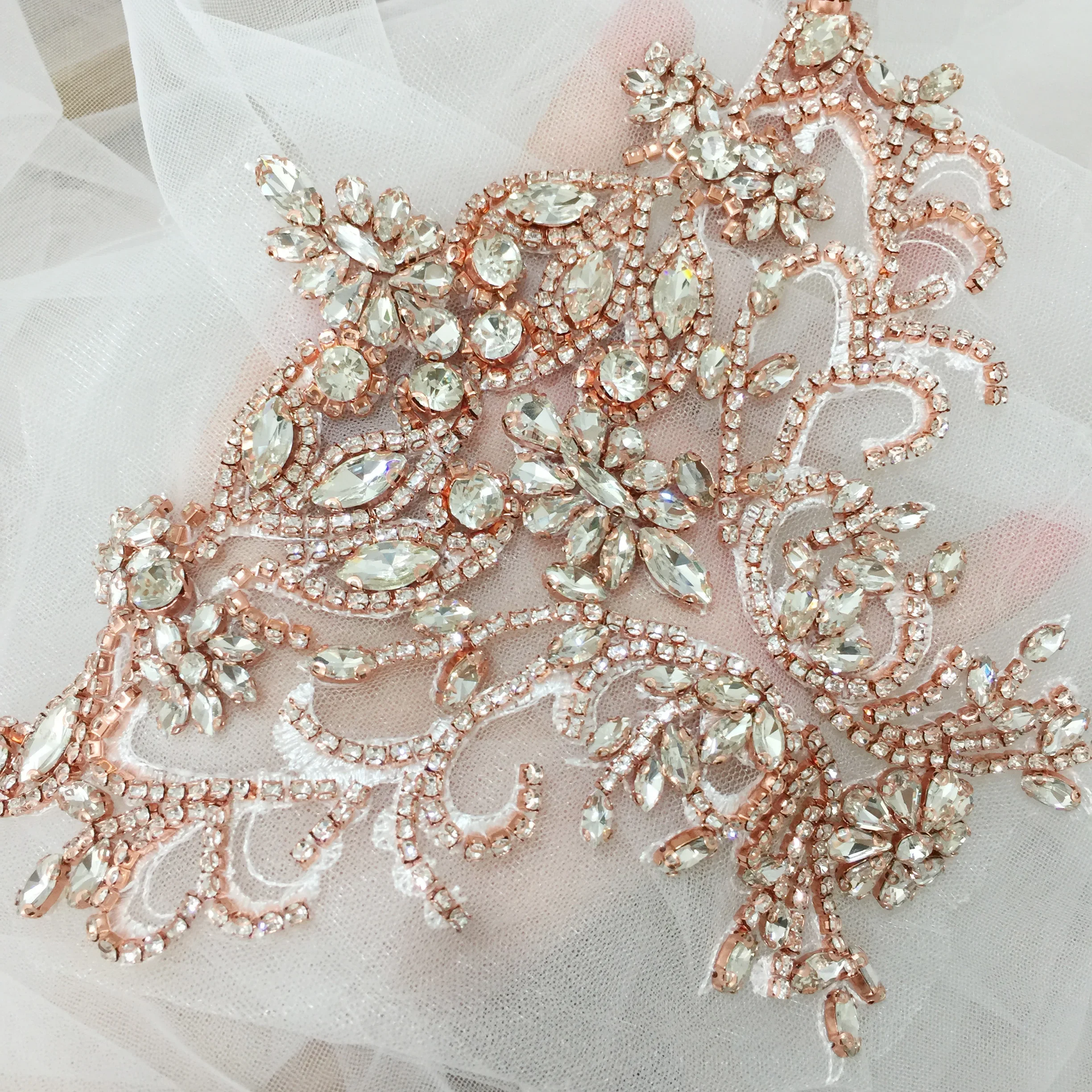 Sparkling Rhinestone Flowers Coats Waistbands, 2 Styles, Rose-Gold, Silver, Gold, Shoulders, Wedding Dress, DIY Accessories