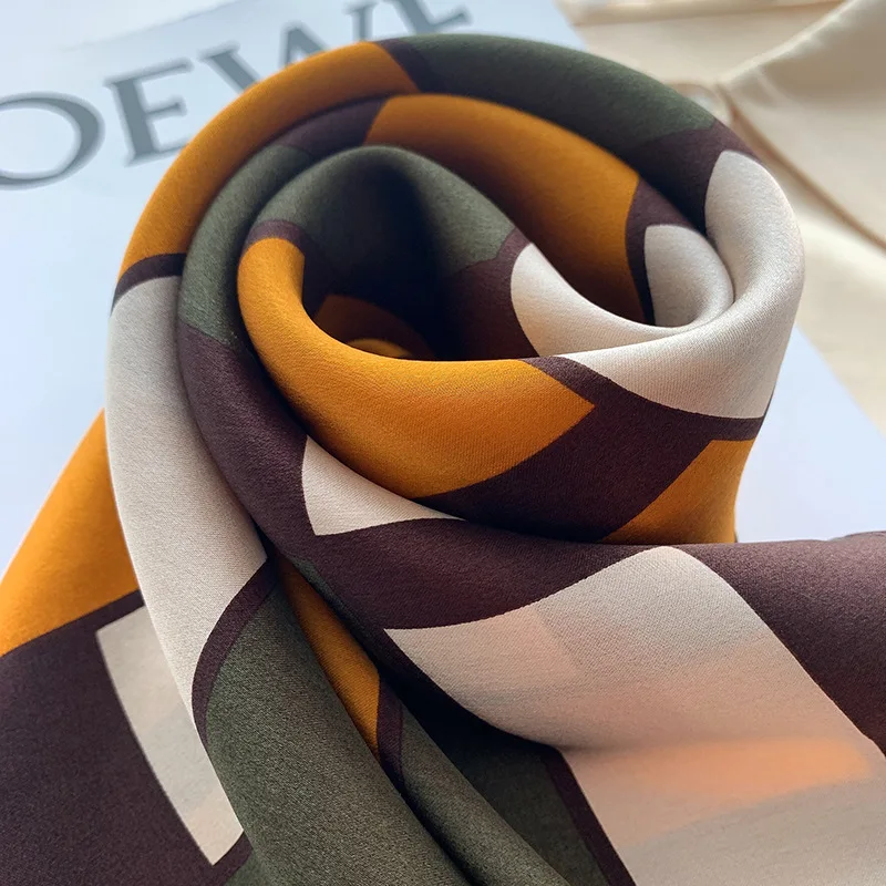 100% Real Silk Scarf Women Fashion Foulard Satin Shawl Scarves Big Size Square Hair / Head Scarves Bandana Hijab