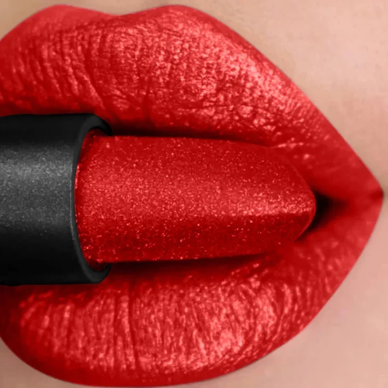 Diamond Glitter Lipstick Shiny Sexy Velvet Red Lip Tint Lipsticks Waterproof Lasting Non-stick Cup Pearlescent Makeup Cosmetics