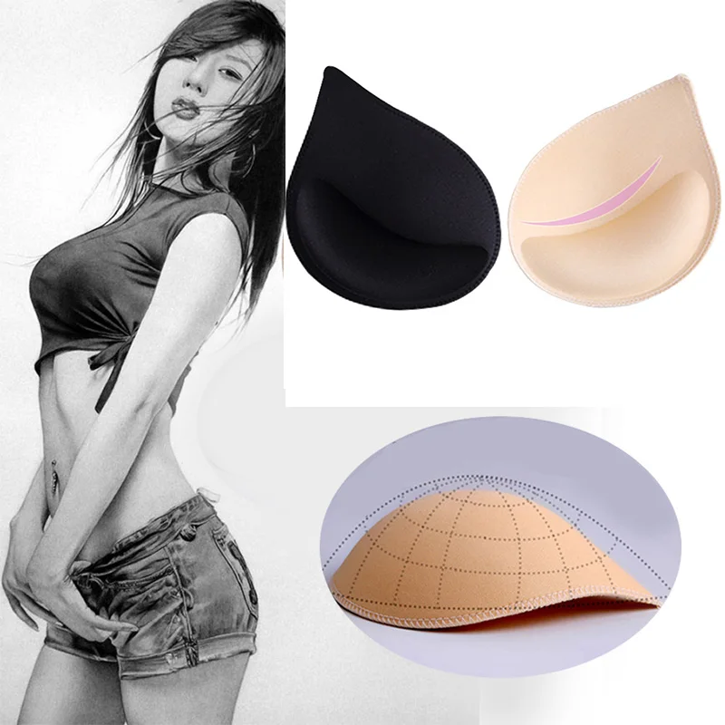 2Pair Sponge Bra Pads Swimsuit Breast Push Up Bra Padding Chest Enhancers Bra Foam Insert Chest Cup Intimates Accessories