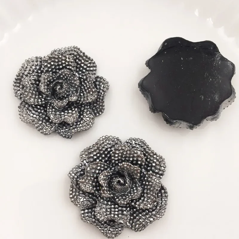 New 4pcs Bling Resin Big Flower Flat Back Stone Appliques DIY Wedding Scrapbook Ornament Craft SF855-856