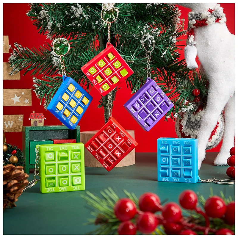 5pcs/lot Mini Tic Tac Toe Keychain Educational Toys Kids Birthday Party Favor Boy Classroom Prizes Goodie Filler Pinata Gift