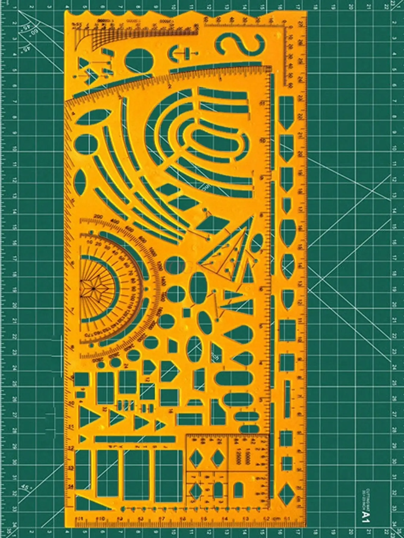 

1pcs Building Decoration Furniture Electrician Physical Chemical Template Chemical Experiment Tool Design Ruler Drawing Ruler