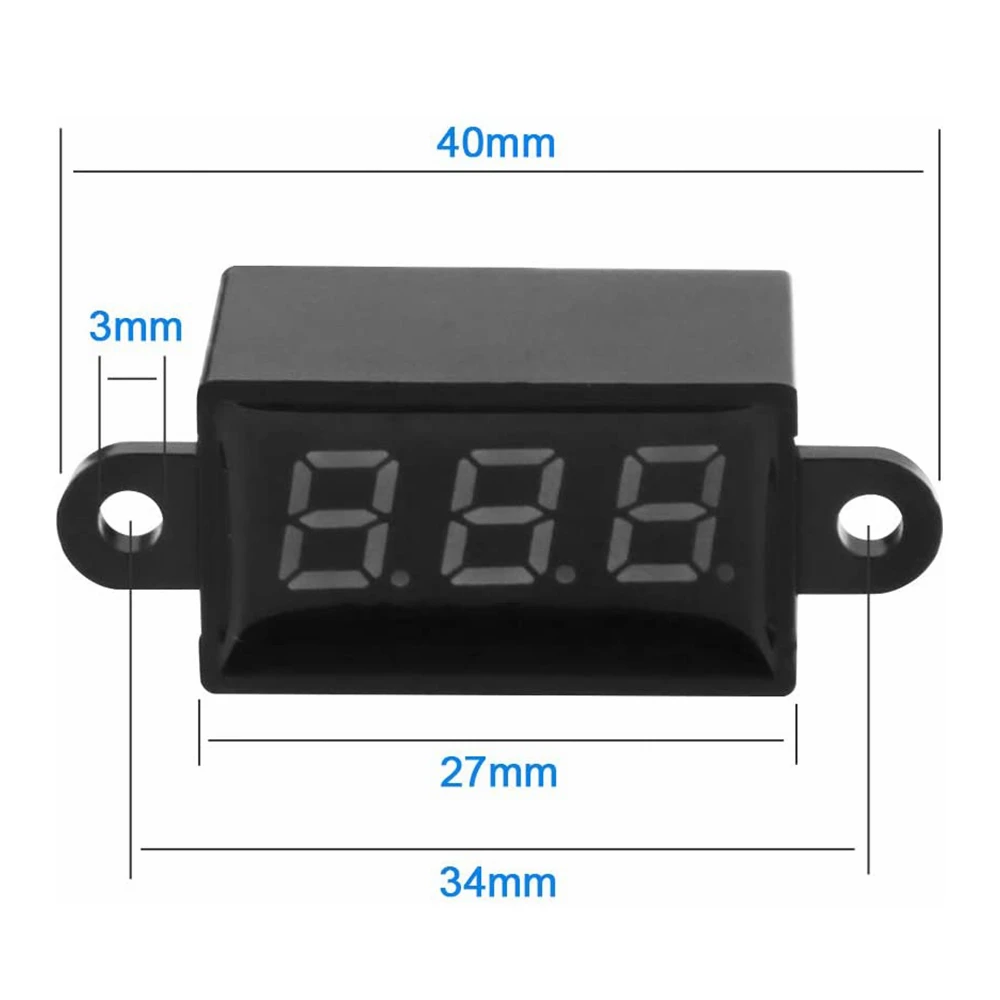 0.28 Inch Mini Digital DC 12V Voltmeter 3V-30V Digital DC Waterproof Dustproof Voltmeter Display Voltage Tester Meter