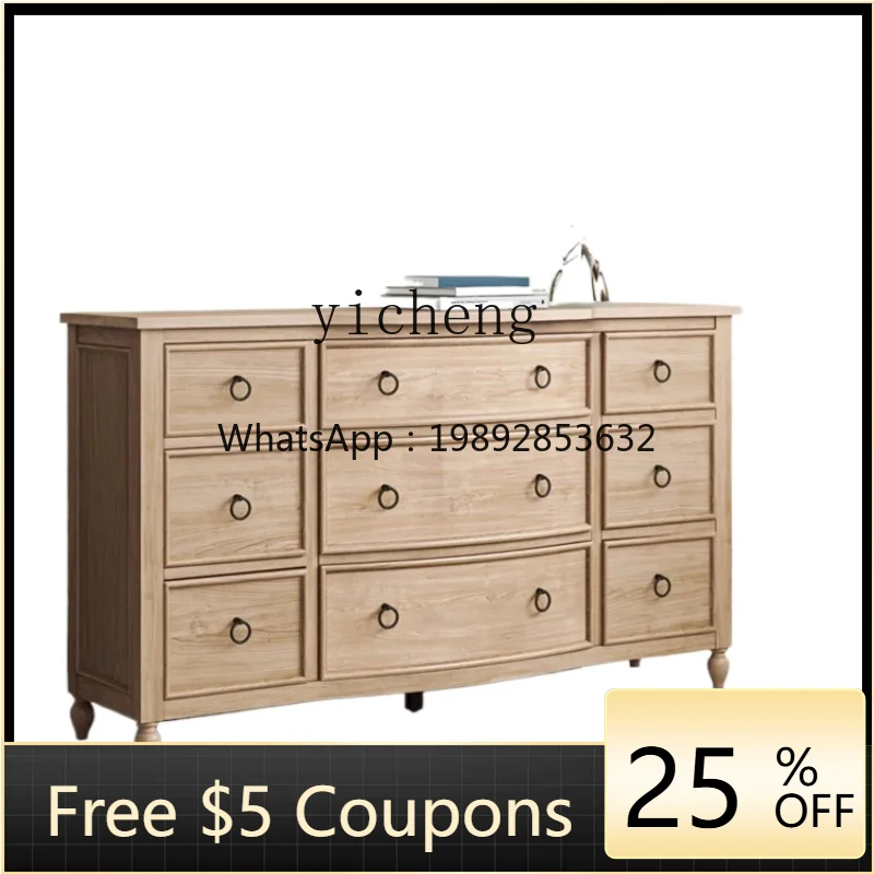 

Retro Simple Solid Wood Bedroom Chest of Drawers Storage Drawer TV Cabinet Storage Cabinet Multifunctional