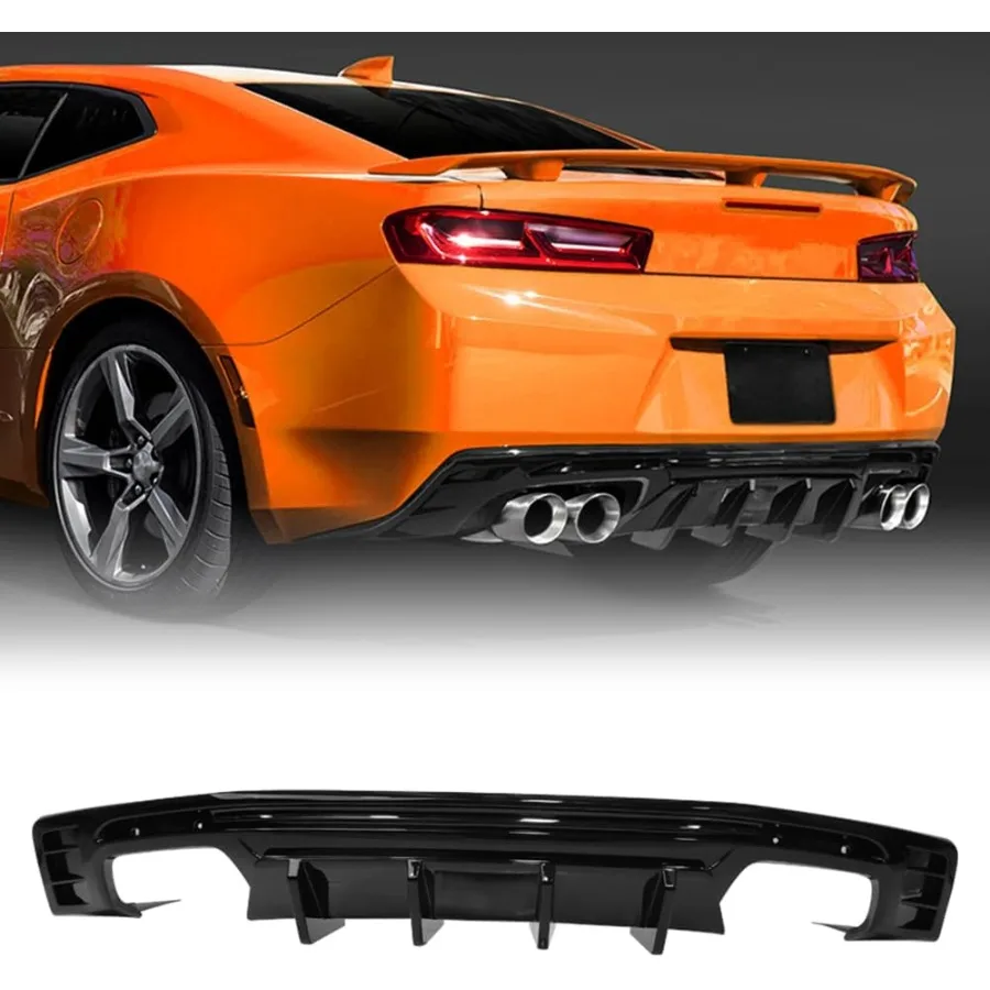 

Rear Bumper Diffuser Lip Compatible with 20162024 Chevrolet Camaro PP Gloss Black Rear Lower Lip Valance Splitter for Enhanced