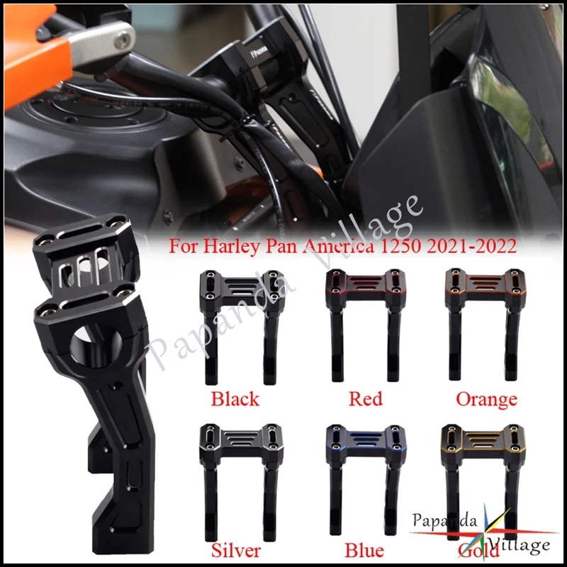 

Motorcycle Pullback Handlebar Riser 1"Backward Riser Top Clamp Cover Kit For Harley Pan America 1250 RA1250 RA1250S 2021 2024