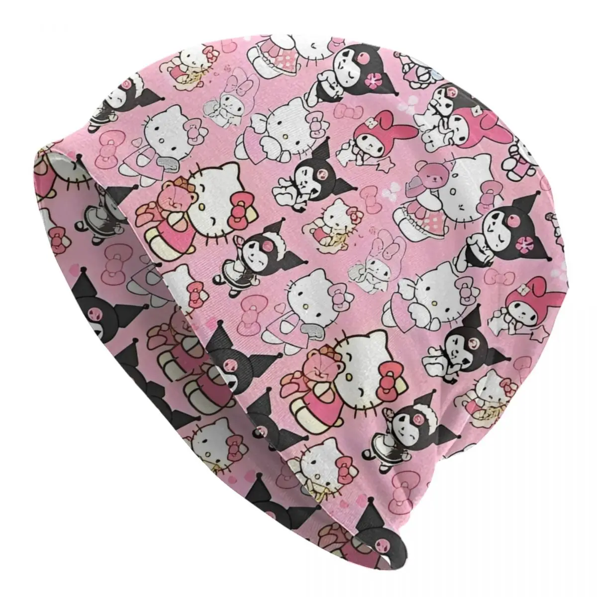 Cute Anime My Melody Kuromi Cap Hellokitty Kawaii Casual Men Women Outdoor Skullies Beanies Hats Spring Warm Bonnet Knitting Hat