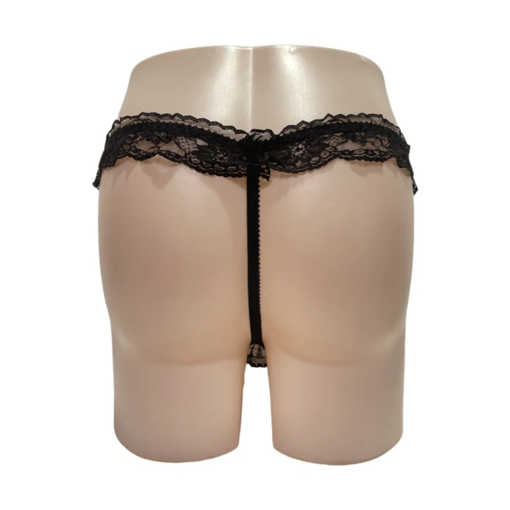 

Men's Sexy Hole G-String Thongs Pouch Underwear Lace See Through Panties Low Waist Lingerie Tight Elastic Underwear Knickers