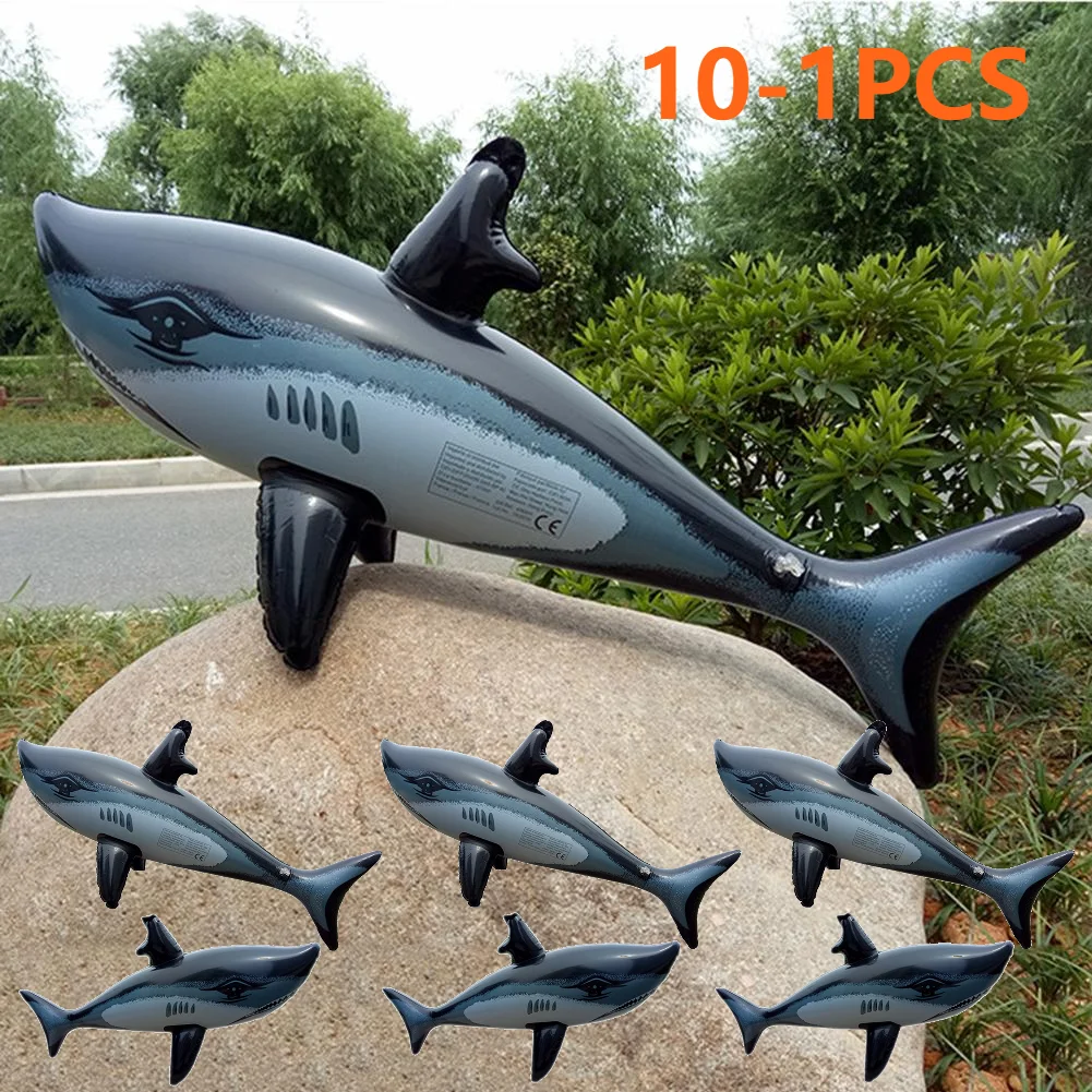10-1Pcs Thickened Shark Float Kids Adults Inflatable shark Water Float PVC Bionics Sea Animals Whale Shark Decor Pool Floating