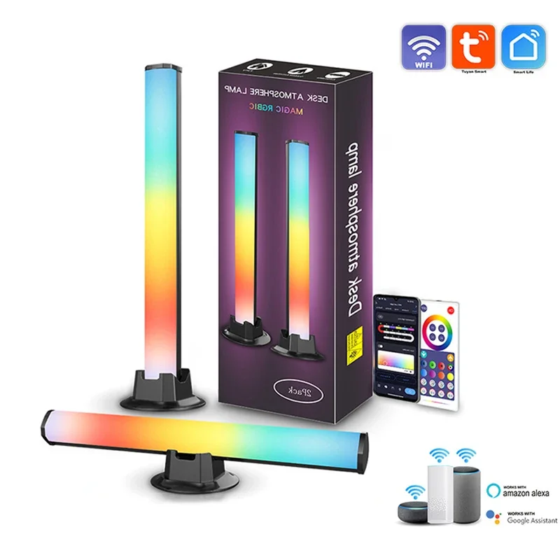 

RGB Smart LED Light Bars Bluetooth APP Control Nightlight Tuya WIFI Music Sync Desktop Ambient Lamp for TV Wall Gaming Backlight