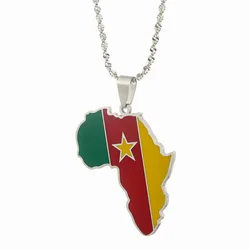 Africa & Cameroon Map Pendant Necklaces Gold Color Jewelry Cameroun Cameroonians Gift