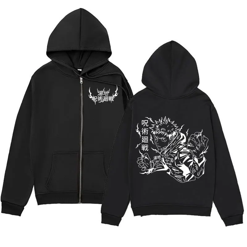 

Anime Jujutsu Kaisen Merch Zipper Hoodie Harajuku Japanese Manga Zip Up Pullovers Men Women Casual Fashion Oversized Sweatshirts