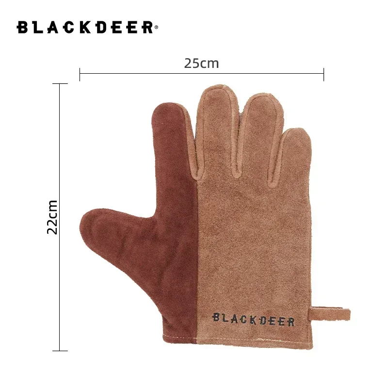 BLACKDEER Fire retardant insulation gloves cowhide high temperature heat insulation anti-scalding outdoor camping picnic gloves