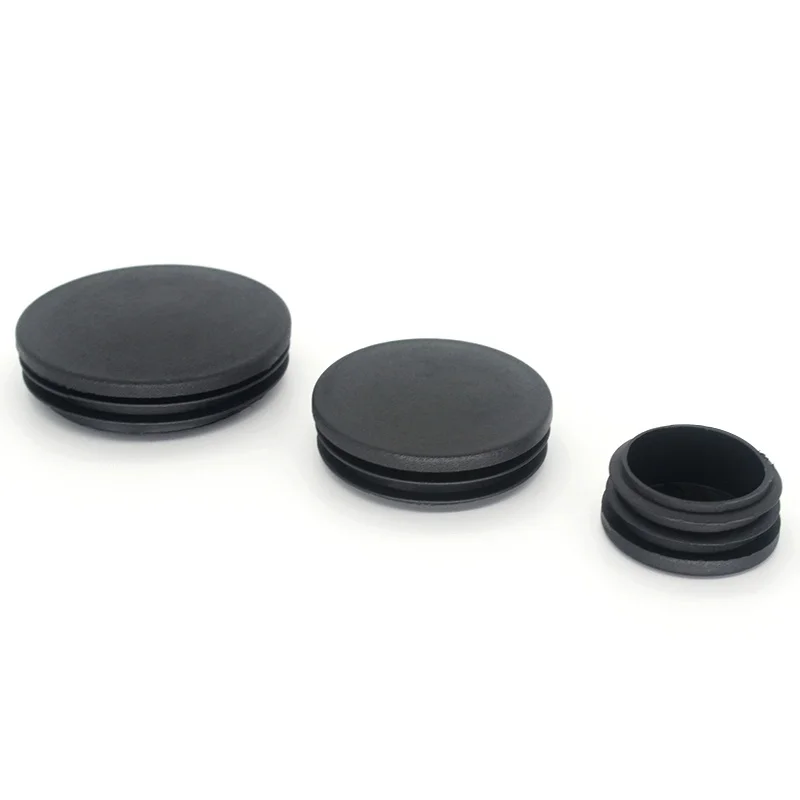 أقدام كرسي أسود PE طاولات أثاث بلاستيكية مستديرة كراسي منصات القدم أنبوب وصلة أنابيب 16-100 مللي متر