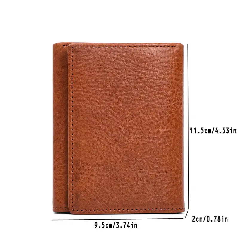 Classic Short Genuine Leather Men Wallets Fashion Coin Pocket Card Holder Simple Quality Male Wallets Men's Gift Personalized