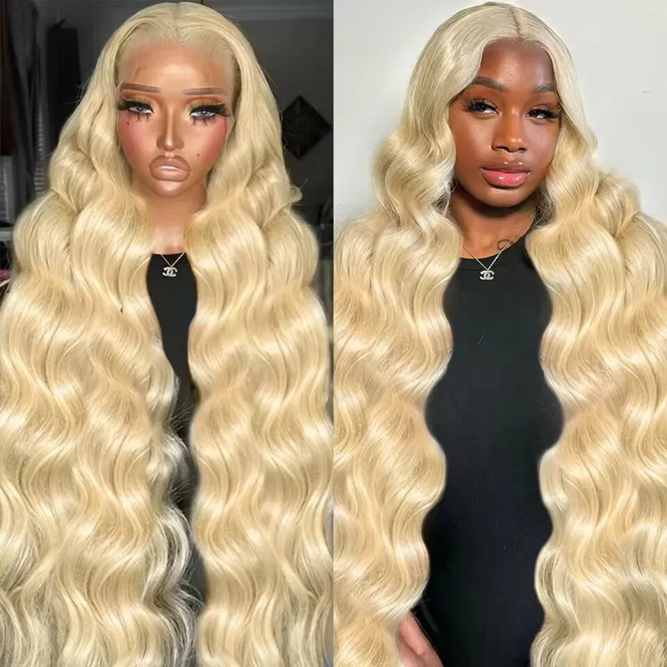 613 13x6 HD Lace Front Perücke aus Echthaar, Body Wave, Blond, 13x4 Lace Frontal Perücken für Frauen, 200 Dichte, 16-36 Zoll mit Baby Hair