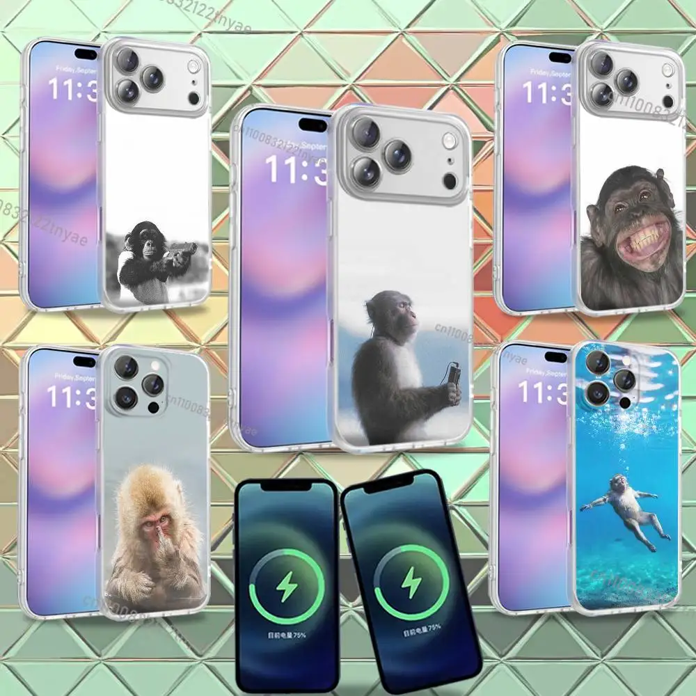 

Cute Funny Monkey Phone Case For iPhone 16,14,11,17,13,15,12,Air,Plus,Pro,Max,E,Mini Frosted for MagSafe Magnetic Wireless