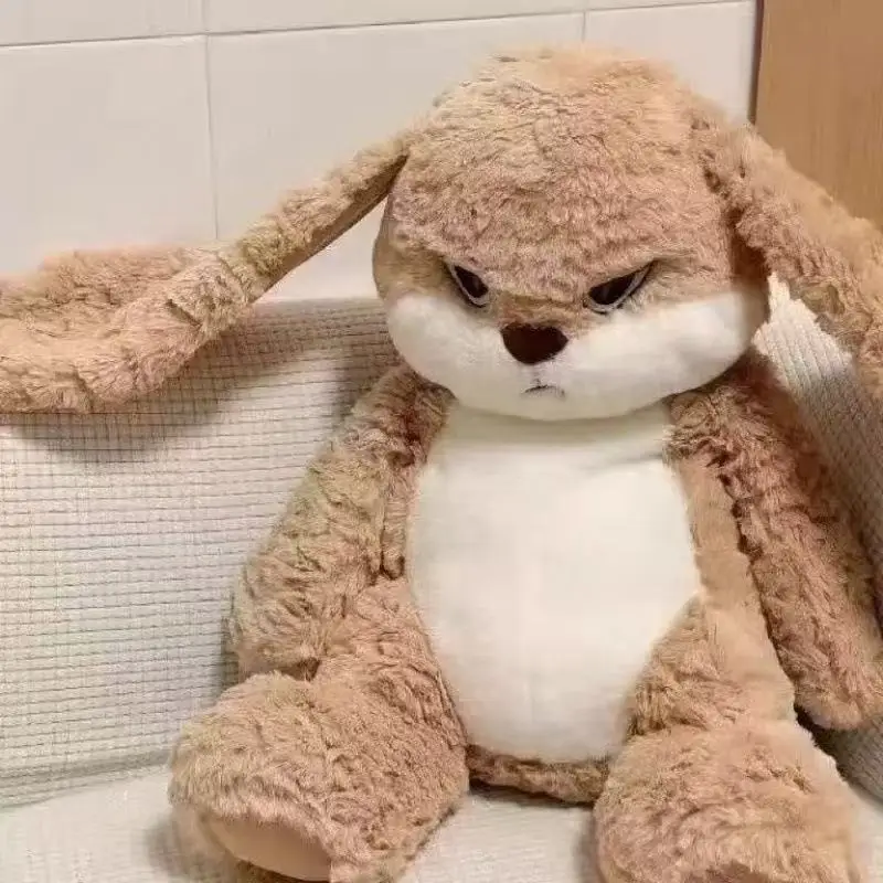 35cm Angry Rabbit Plush Toy Cute Long Eared Rabbit Stuffed Animals Soft Plush Children Gifts Doll Room Decor Birthday Gifts