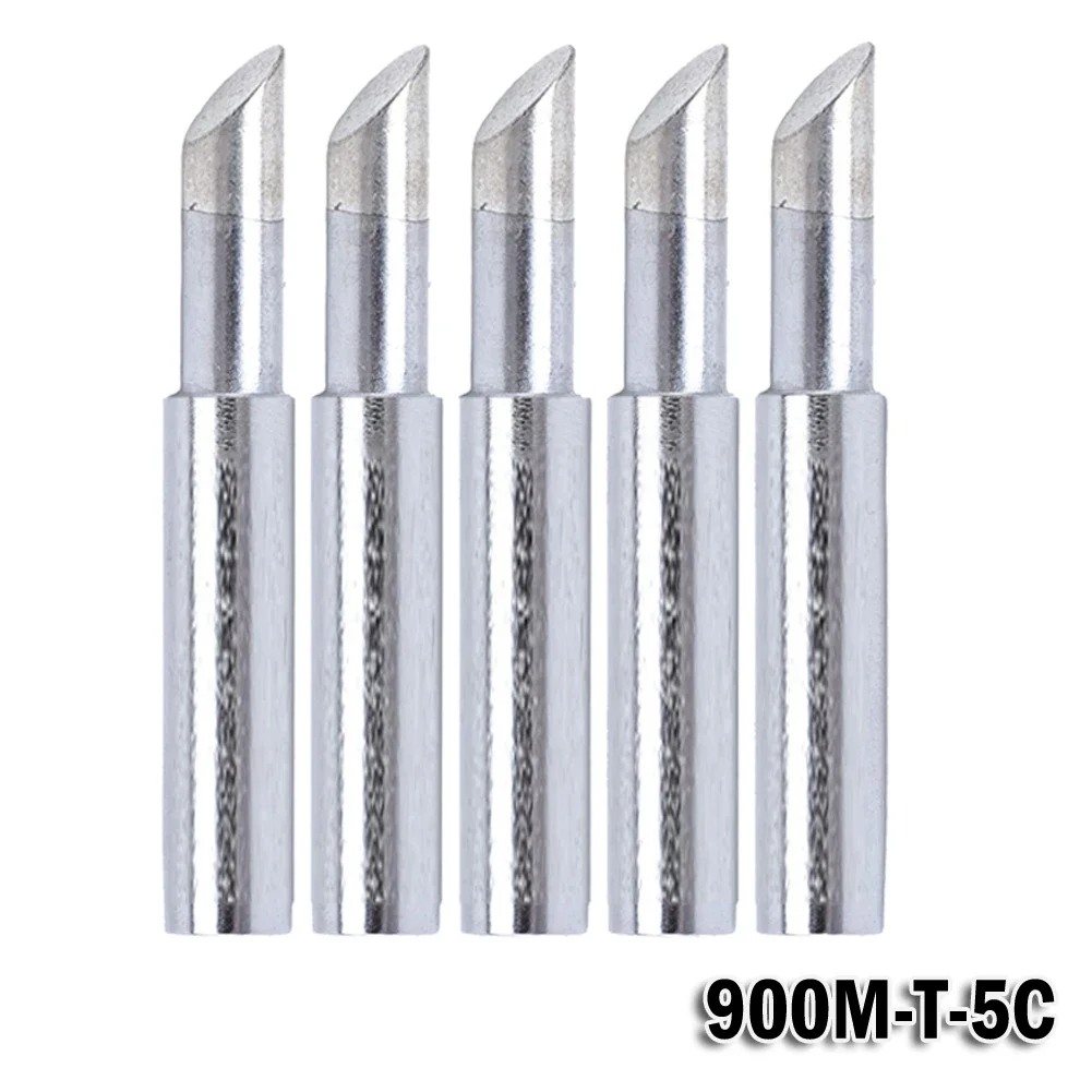 5PCS Silver Soldering Iron Tip 900M-T-5C 4mm Inner Diameter Soldering Iron Pure Copper Welding Tips 5C Type Soldering Iron Tip