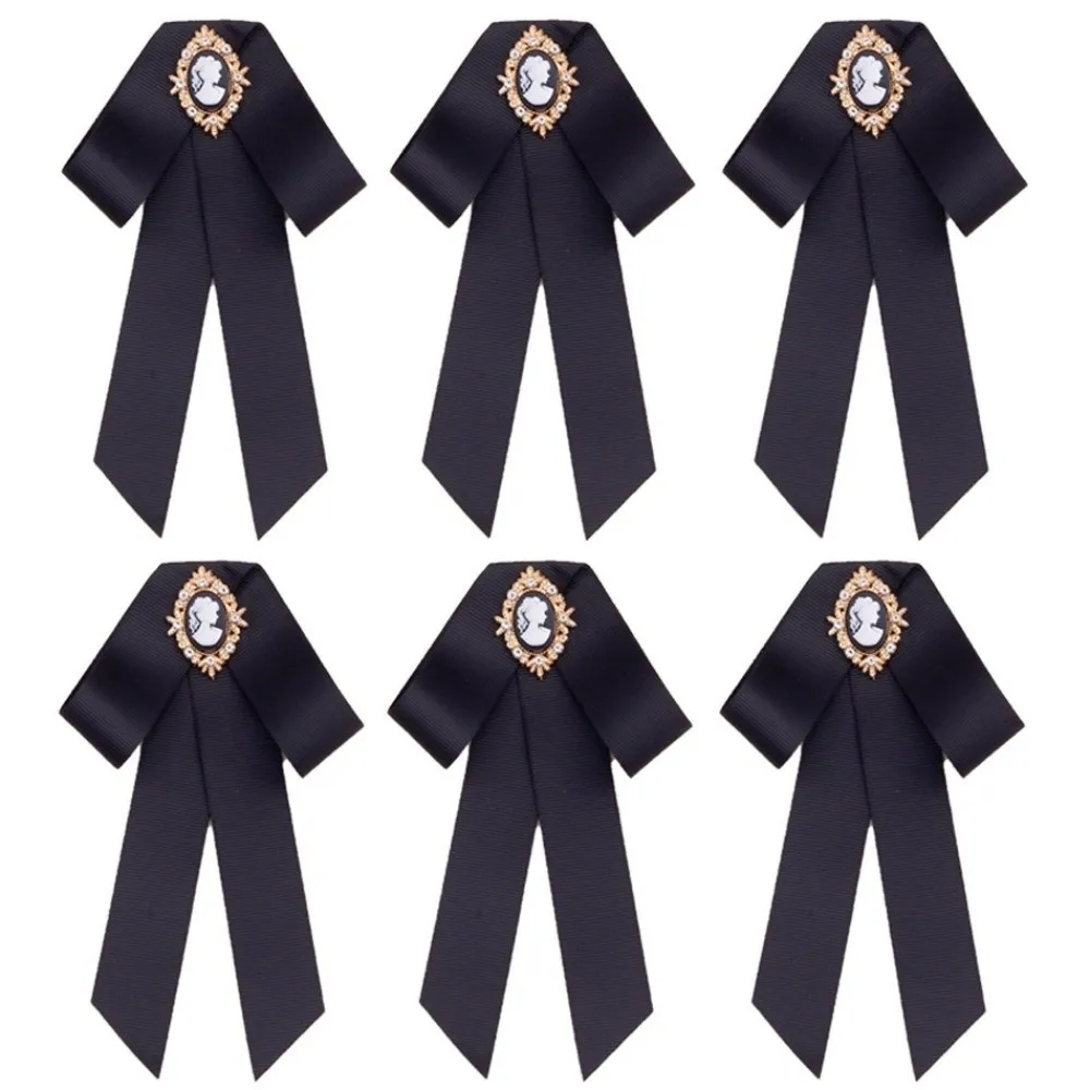 Nouvelles Broches Nœud Papillon Noires Commémoratives en Tissu avec Strass en Cristal, Épingles de Col pour Chemises, Idéales pour les Funérailles et les Dérèvements