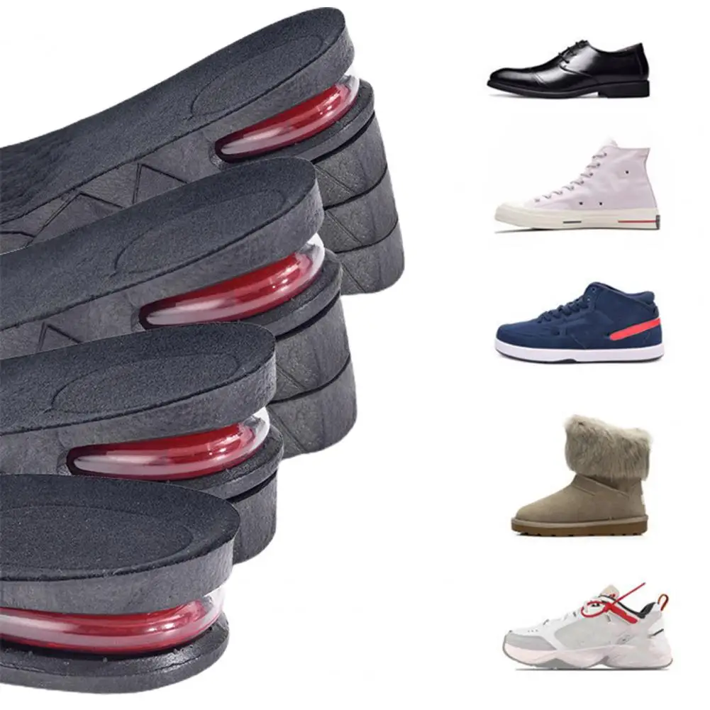 1 Pair Air Cushion Elevator Shoe Insole Lifts Inserts Invisible Air Cushion Women's Men's Multi-Layer Booster Pads