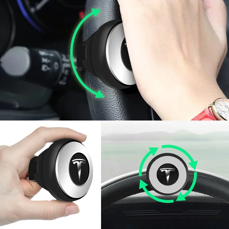 Turning Steering Wheel Metal Bearing Power Handle Ball Shaped Helper Hand Control For Tesla Model 3 Model S Model X Car Styling