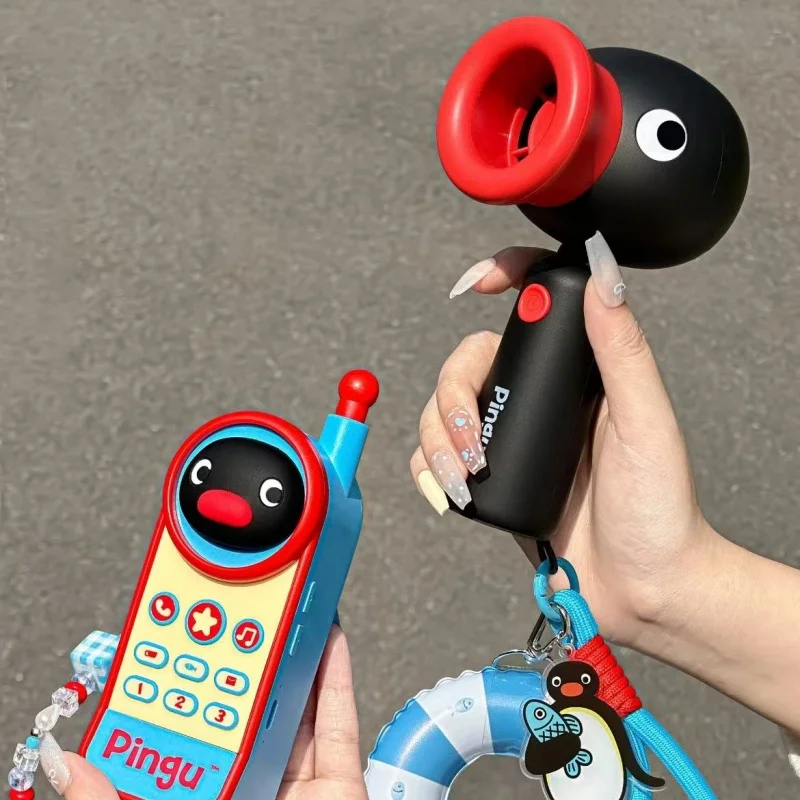 

Anime Pingu Electric Fan Kawaii Summer Hand-Hold Rechargeable Mini Fan Cute Decor Portable Fan Toys Kids Festival Gifts Boxs