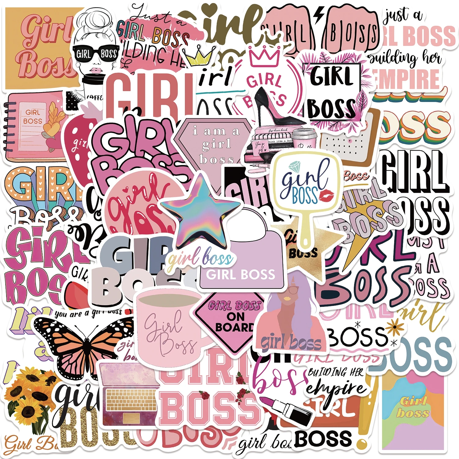 50PCS Girl Boss Scrapbook Stickers DIY Diary Laptop Luggage Skateboard Graffiti Decal Fun Stylish Classic Toys