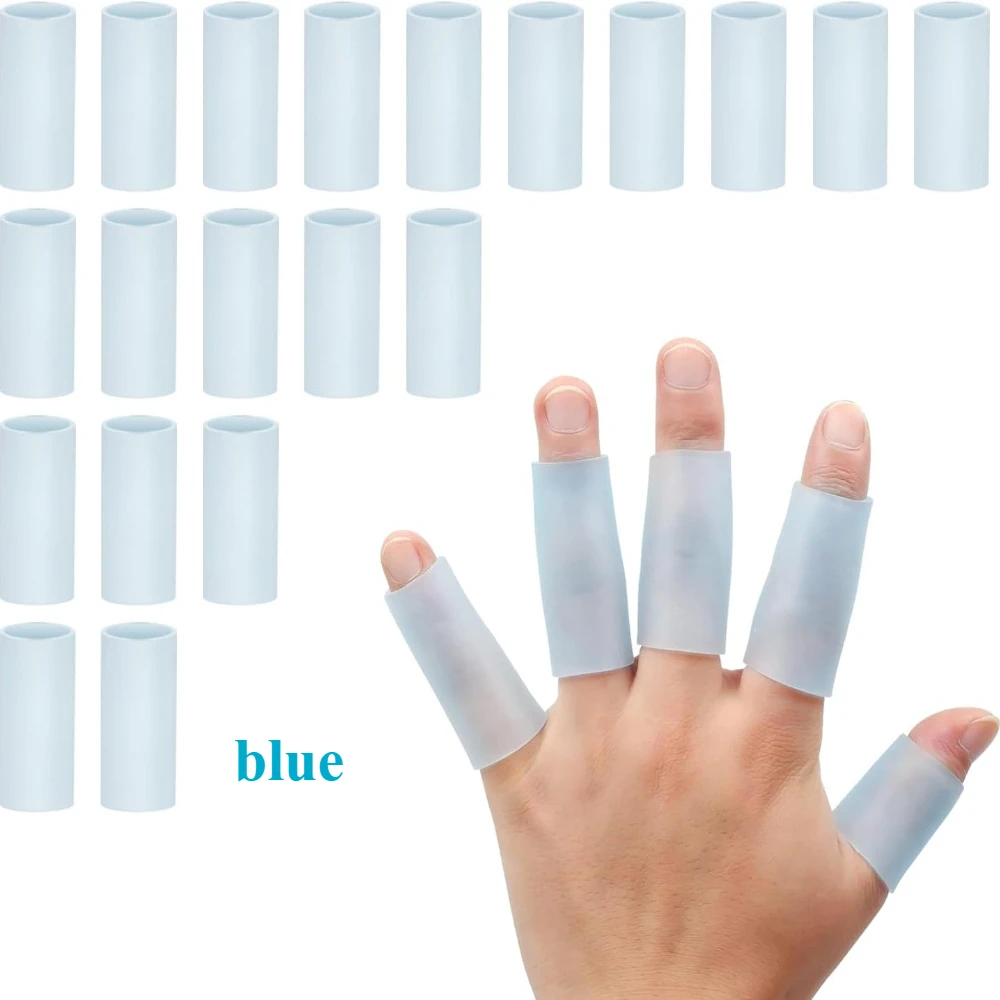 Imagen 4: 10 Piezas de Protectores de Dedos de Gel, Almohadillas de Silicona para Dedos, para el Dolor de Dedos, Grietas, Callos, Azul