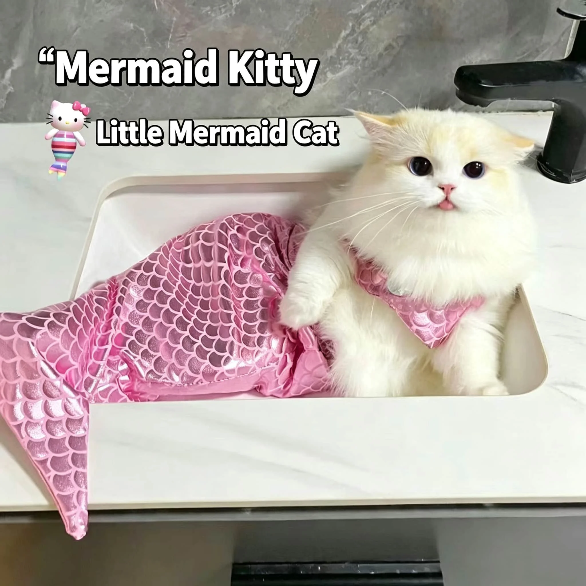 Funny Pet Mermaid Outfit Shiny Metallic Fish Scale Bikini And Tail Suit For Small Medium Cats Dogs Holiday Photo Props