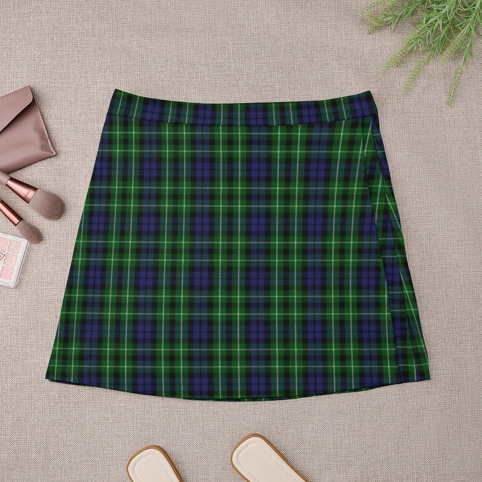 Tartan mini saia para mulheres, clã rastejante, designer de luxo, estilo coreano