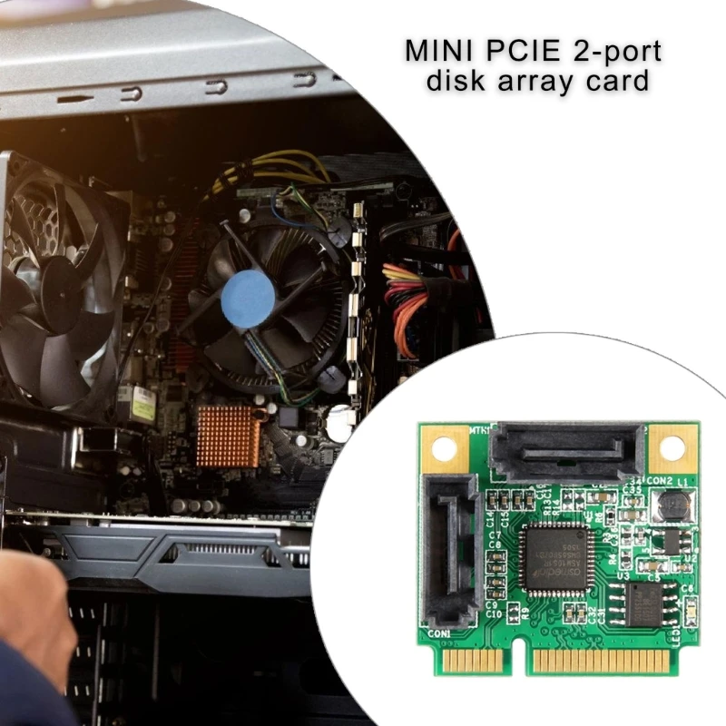 2 Port Small PCIe Expansion Card Support RAID1/RAID0 Capability ASM1061R 6Gbps For Enhanced Data Security