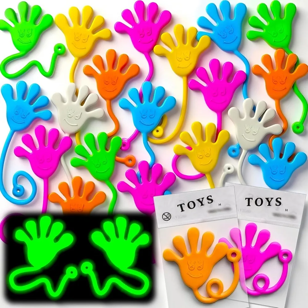 

29PCS Glow in Dark Sticky Hands Bulk Party Favors for Kids Stretchy Sticky Fidget Toy Christmas Goodie Bag Pinata Stuffers Treat