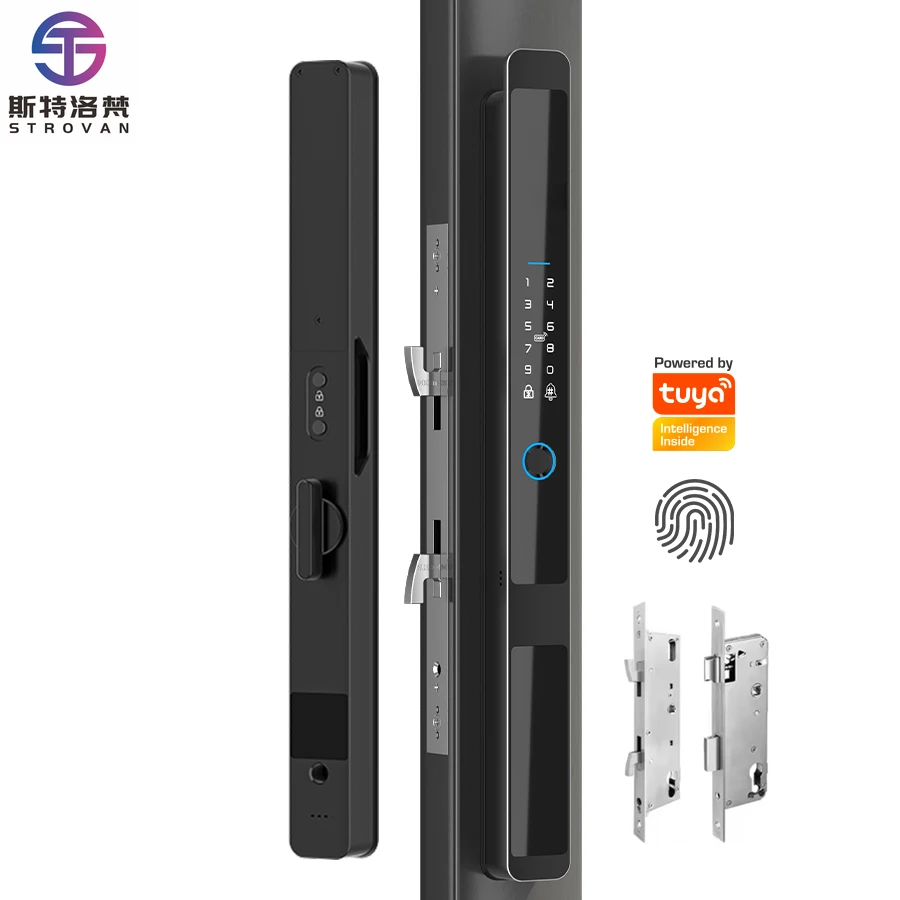 STLF 디지털 자동 전자 생체 인식 잠금장치 와이파이 스마트 잠금장치 좁은 테두리 문 지문 도어락