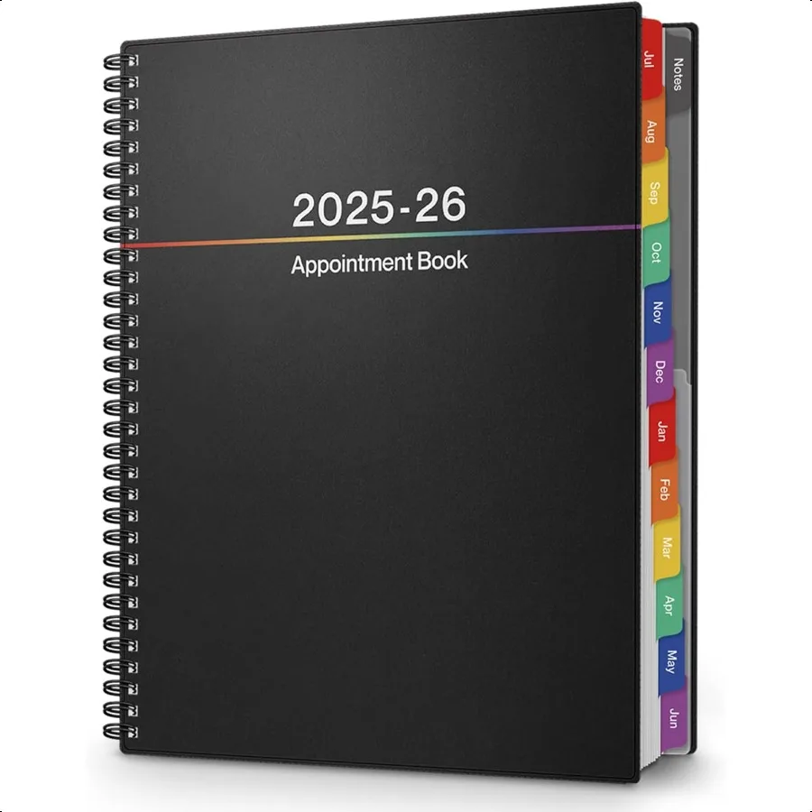 

Large Appointment Book 20252026 Colorful July 2025 June 2026 8.5 x 11 Appointment 15 Minute Increments Schedule Book with Tabs