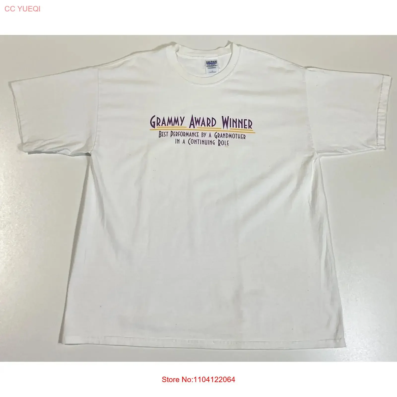 Camiseta Vintage de Vencedora do Prêmio Grammy Tamanho GG, Novidade Engraçada para Vovó, Estilo Y2K Vintage Lavado, Roupa Streetwear Macia e Elástica de Designer