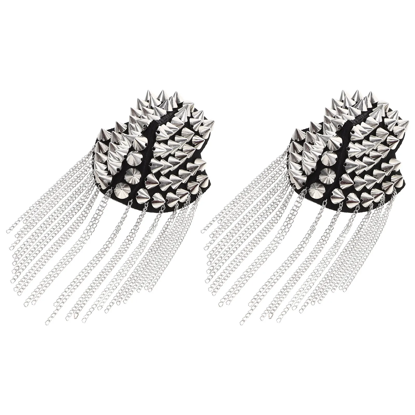 

Gothic Punk Epaulet Tassel Chain Shoulder Badge for Men Costume Party Clothes Shoulder Boards Badge Decoration