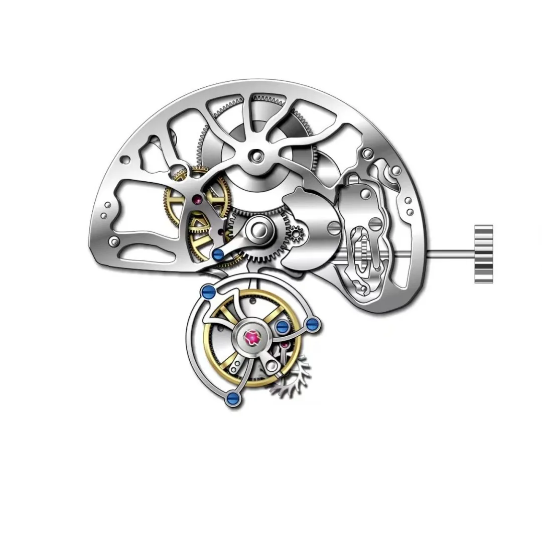 Movimiento Tourbillon de cuerda manual mecánico esqueleto de 28800 Hz/Hr adecuado para instalación de relojes Tourbillon para hombres