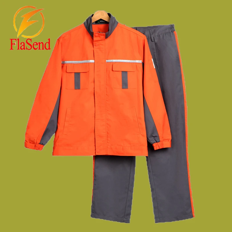 Free Shipping Autumn and Winter Long-Sleeve Reflective Suit Orange Wear-Resistant Tooling Customization Coverall