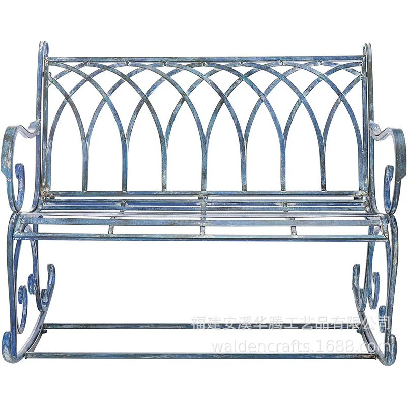 Vintage distressed iron home balcony garden lazy lounger pastoral indoor rocking chair chair casual outdoor rocking chair