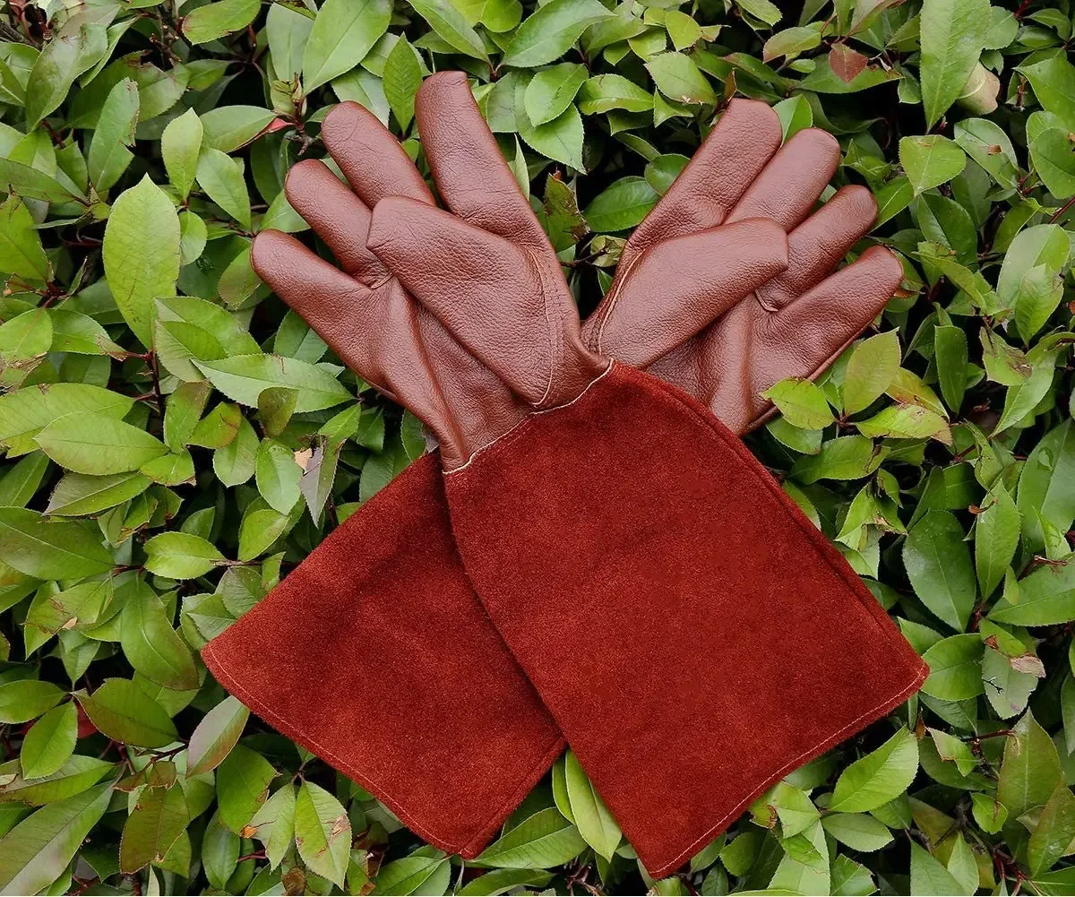 Thick Leather Forearm Gloves Long Style Ladies Protective Men