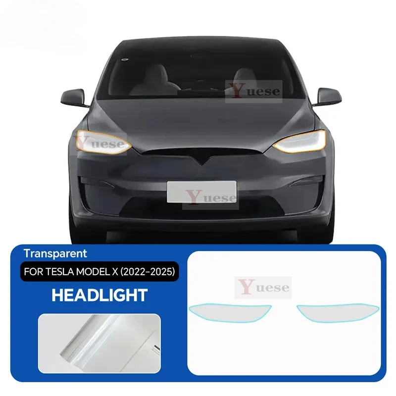 

For Tesla Model X 2022-2025 Car Anti-collision Headlight Mirror Film TPU Transparent Protective Original Stickers
