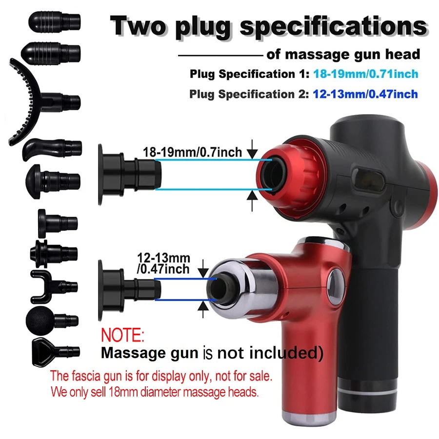 Massage gun heads accessories for fascia gun head vibrating fascia massage gun striking vibrator connecting rod diameter 18-19mm