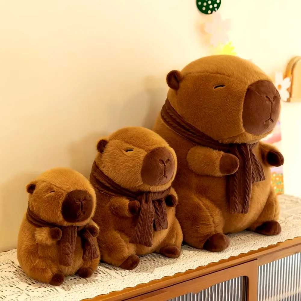 

Removable Scarf Scarf Capybara Plush Doll Soft PP Cotton Simulation Capybara Ornaments Birthday Gifts Cute Toy