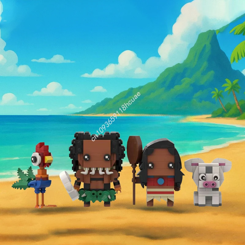 518 pçs moc moana série brickheadz modelo blocos de construção montar crianças arquitetura modular artesanato brinquedos ideia presentes natal